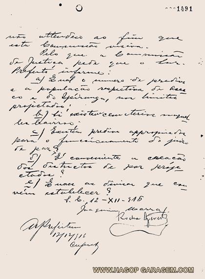criação do distrito de paz de osasco 1916 processo